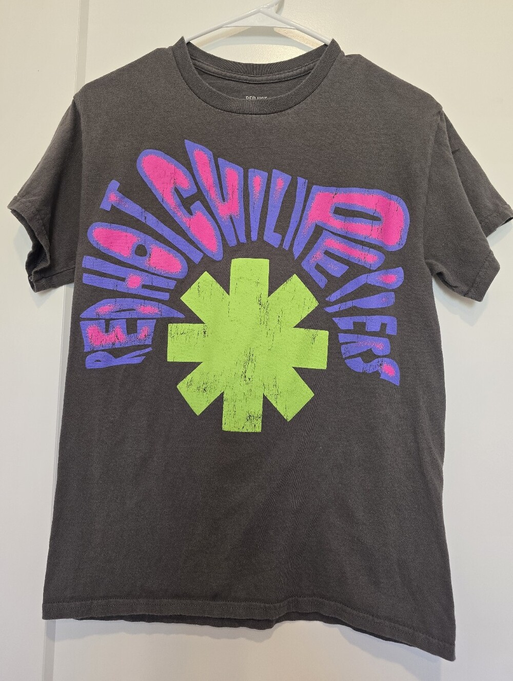 Red Hot Chili Peppers Band Tee with Neon Green Starburst